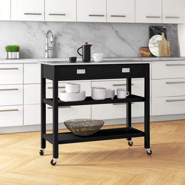 Mercury Row® Ansell 42'' Kitchen Island with Stainless Steel Top and